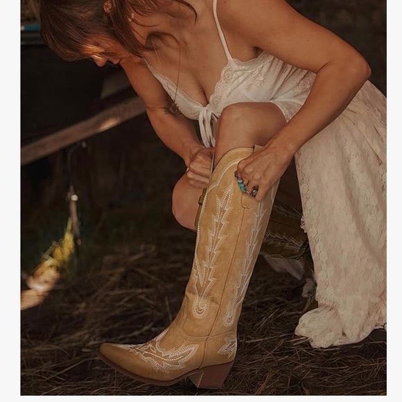 Ouepiano Cowboy Boots for Women - Picture 2 of 7